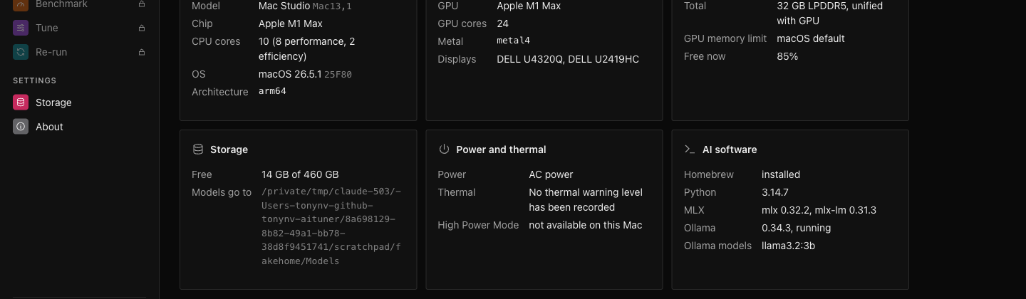 The Hardware page for a Mac Studio